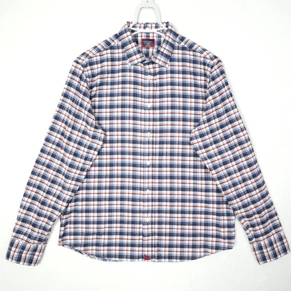 UNTUCKit Kaesier Flannel Shirt Mens XL Blue Plaid Long Sleeve Slim-Fit Button Up - Picture 1 of 7